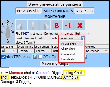 Ammo types pulldown list